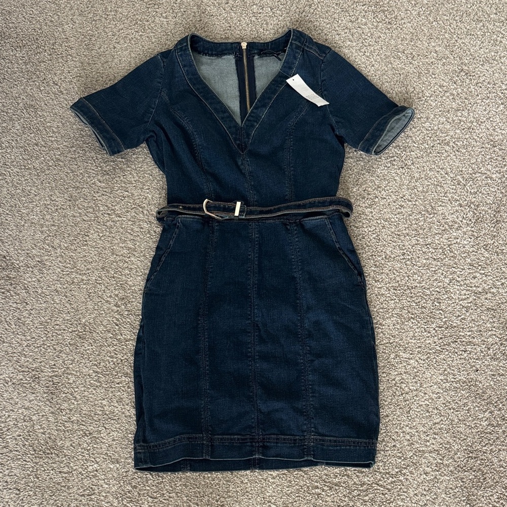 White House Black Market Dark Blue Denim Mini Dress